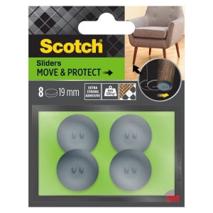 Podkładki samoprzylepne ochronno-ślizgowe okrągłe 19mm SCOTCH szare 8szt.