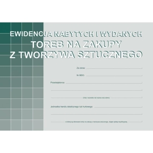 Druk offsetowy ewidencja nabytych i wydanych toreb na zakupy z tworzywa sztucznego A5 16 kartek MICHALCZYK I PROKOP