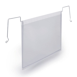 Kieszeń magazynowa z uchwytami z drutu A5 pozioma PP DURABLE transparentna 50szt.