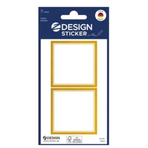 Naklejki Z-DESIGN papierowe kwadratowa ramka złota 51x51mm AVERY ZWECKFORM 6szt.