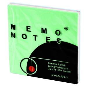 Notes samoprzylepny 75x75mm 100 kartek pastelowy zielony DALPO 1szt. 75ZI/