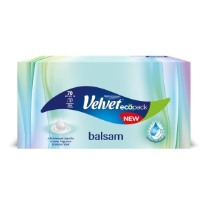 Chusteczki uniwersalne VELVET balsam kremowy zapach 3-warstwowe karton 70szt.