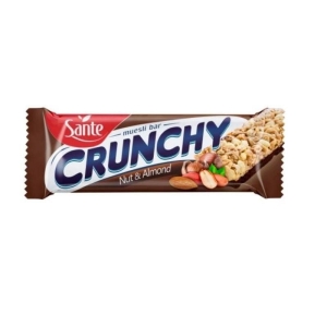 Baton orzechowo-migdałowy w polewie czekoladowej SANTE CRUNCH 40g 1szt.