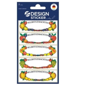 Naklejki Z-DESIGN papierowe usuwalne na przetwory/do spiżarni ramki z owoców AVERY ZWECKFORM 15szt.