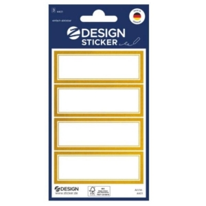 Naklejki Z-DESIGN papierowe prostokątna ramka złota 70x24mm AVERY ZWECKFORM 12szt.