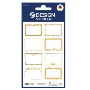 Naklejki Z-DESIGN bożonarodzeniowe złote prostokątne do ręcznego opisu AVERY ZWECKFORM 8szt.
