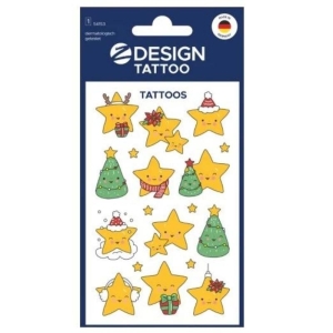 Tatuaże Z-DESIGN bożonarodzeniowe dla dzieci - gwiazdy AVERY ZWECKFORM 12szt.
