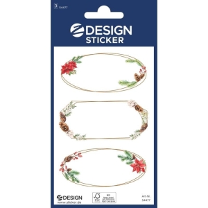 Naklejki Z-DESIGN bożonarodzeniowe - karneciki do ręcznego opisu AVERY ZWECKFORM 9szt.