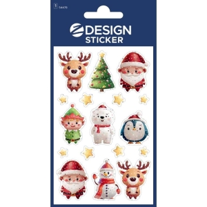 Naklejki Z-DESIGN bożonarodzeniowe brokatowe - świąteczne postacie AVERY ZWECKFORM 17szt.