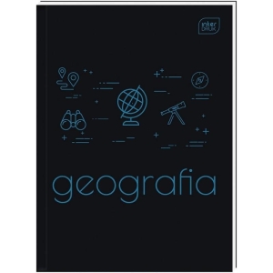 Brulion tematyczny A5/80 kratka 70g z marginesem INTERDRUK geografia czarny 1szt.