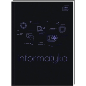 Brulion tematyczny A5/80 kratka 70g z marginesem INTERDRUK informatyka czarny 1szt.