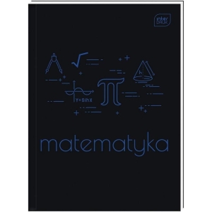 Brulion tematyczny A5/80 kratka 70g z marginesem INTERDRUK matematyka czarny 1szt.