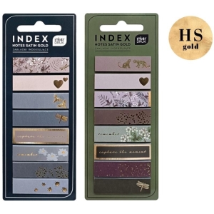 Zakładki indeksujące 8x25szt. INTERDRUK SATIN GOLDS ze złotymi tłoczonymi detalami 200szt.