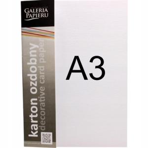 Papier ozdobny A3/250g płótno biały ARGO 50szt.