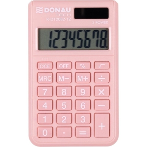 Kalkulator kieszonkowy 8 pozycyjny DONAU TECH K-DT2082-12 97x60x10mm morelowy 1szt.