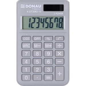 Kalkulator kieszonkowy 8 pozycyjny DONAU TECH K-DT2082-06 97x60x10mm jasny szary 1szt.