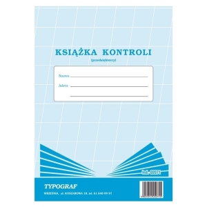 Druk offsetowy książka kontroli A4 20 kartek TYPOGRAF 1szt.