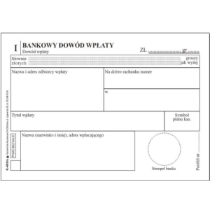 Druk bankowy dowód wpłaty 3 odcinki K-400/s