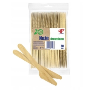 Sztućce drewniane noże 16,5cm 50szt.
