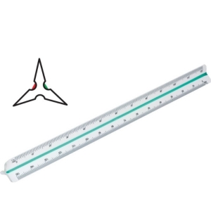 Linijka/skalówka plastikowa 30cm GRAND budowlana GR-143-30 1:100/200/250/300/400/500 1szt.