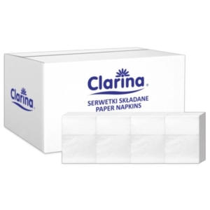 Serwetki do dyspenserów 17x17cm CLARINA Classic białe 400 sztuk