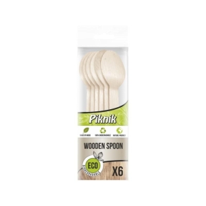 Sztućce drewniane łyżki PIKNIK ECO 6szt.