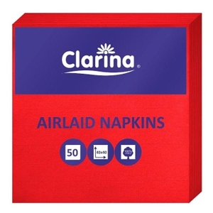 Serwetki flizelinowe 40X40 CLARINA AIRLAID czerwone 50szt.