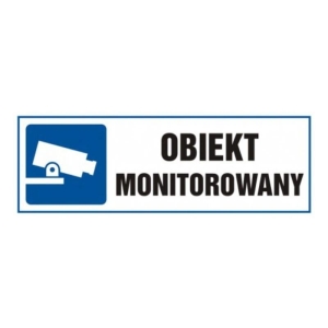 Naklejka ostrzegawcza/informacyjna 5,2x14,8cm "OBIEKT MONITOROWANY" 1szt./TA002 AE FN/