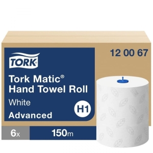 Ręcznik papierowy w roli biały 2-warstwowy 150m TORK HAND TOWEL H1 Śr.19cm 290067 6szt.