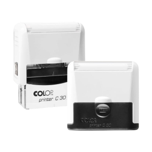 Pieczątka COLOP C30 PRO COMPACT 47x18mm polarna biała poduszka czarna 1szt.