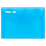 Teczka kopertowa DONAU na zatrzask  transparentna niebieska A7 /8550001PL10/