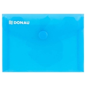Teczka kopertowa DONAU na zatrzask  transparentna niebieska A7 /8550001PL10/