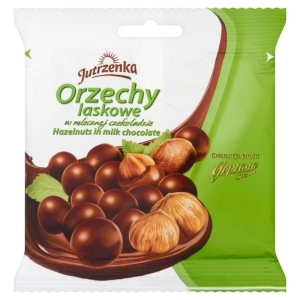Bakalie orzechy laskowe w czekoladzie mlecznej JUTRZENKA 80g