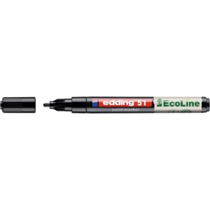 Marker olejowy okrągły 1,0-2,0mm na bazie wody EDDING e-51 ECOLINE czarny 1szt.