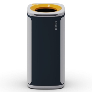 Kosz do segregacji plastiku WASTEE 60L czarny pokrywa żółta ARGO