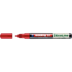 Marker olejowy okrągły 1,0-2,0mm na bazie wody EDDING e-51 ECOLINE czerwony 1szt.