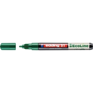 Marker olejowy okrągły 1,0-2,0mm na bazie wody EDDING e-51 ECOLINE zielony 1szt.