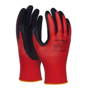 Rękawice montażowe DONAU SAFETY SUPER LATEX rozmiar S/7 czerwono-czarne 2szt.