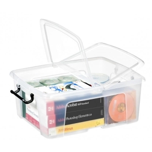 Pojemnik biurowy zamykany 397x498x202mm CEP SMARTBOX 24L transparentny 1szt.