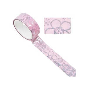 Taśma klejąca/dekoracyjna 1,5cm x 3m MESHU PINK ELEGANCE 1szt.