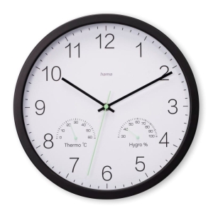 ZEGAR ŚCIENNY  SANTORINI Z TERMOMENTREM I HIGROMETREM ŚREDNICA TARCZY 30 CM