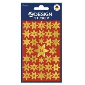 Naklejki Z-DESIGN bożonarodzeniowe - złote gwiazdki AVERY ZWECKFORM 66szt.