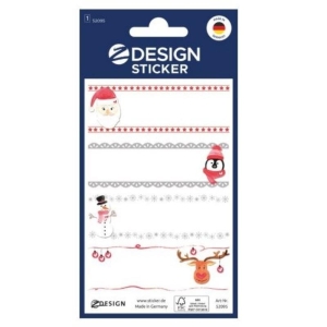 Naklejki Z-DESIGN bożonarodzeniowe brokatowe do ręcznego opisu AVERY ZWECKFORM 4szt.