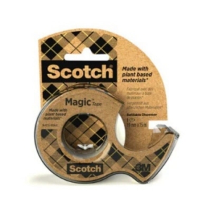 Taśma klejąca 19mm x 15m SCOTCH MAGIC/mleczna/matowa GREENER CHOICE z podajnikiem 9-1915D 1szt.