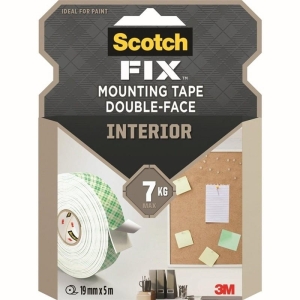 Taśma dwustronna montażowa 19mm x 5m SCOTCH mocna DO 7kg biała 1szt.
