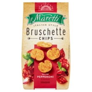 Przekąska BRUSCHETTA MARETTI chrupki chlebowe salami pepperoni