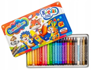 BAMBINO KREDKI ŚWIECOWE 24 KOL W METALOWYM PUDEŁKU
