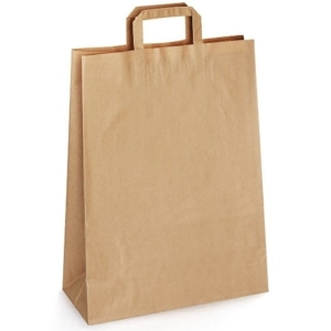 Torba papierowa 32x16x45cm uchwyt TP płaski z papieru brązowa /07425/