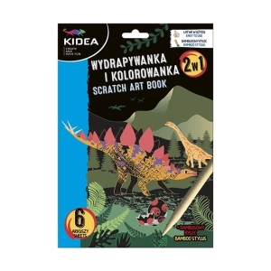 Kolorowanka i wydrapywanka kreatywna 6 kartek 2W1 KIDEA GAME 1szt /WKCKA/
