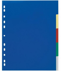 Przekładki A4 wykonane z PP kolorowe indeksy 5 części poszerzone 6737 27